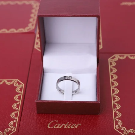 خاتم كارتير فضي مختم اصلي size: 9