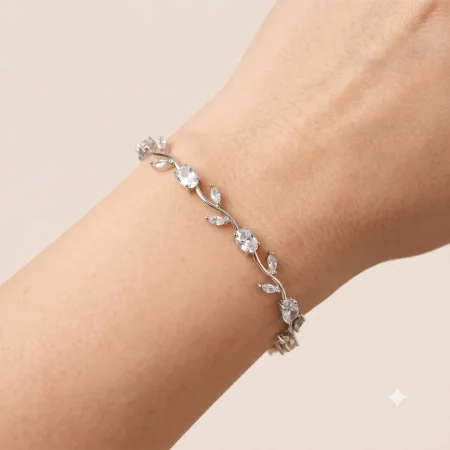 اسوارة توليب زركون ابيض فضي onesize: onesize