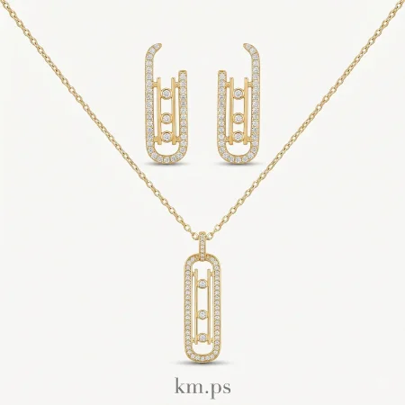 طقم ميسيكا مفتوح زركون ذهبي onesize: onesize