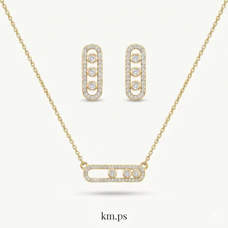 طقم ميسيكا ناعم زركون ذهبي onesize: onesize