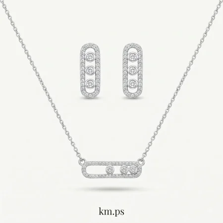 طقم ميسيكا ناعم زركون فضي onesize: onesize