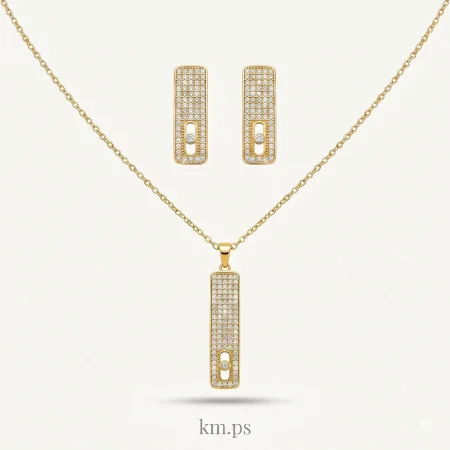 طقم ميسيكا ناعم زركون ذهبي onesize: onesize