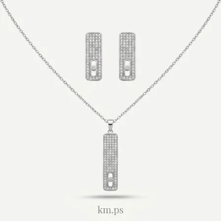 طقم ميسيكا ناعم زركون فضي onesize: onesize